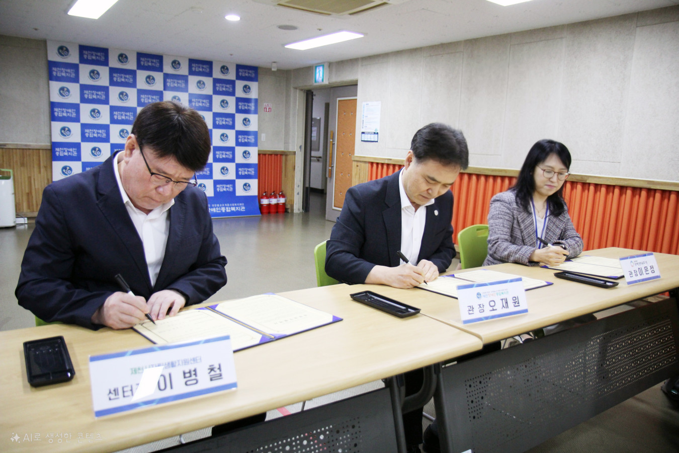 제천지역 장애인의 권익향상을 위한 3개 기관 업무협약 체결 관련 사진